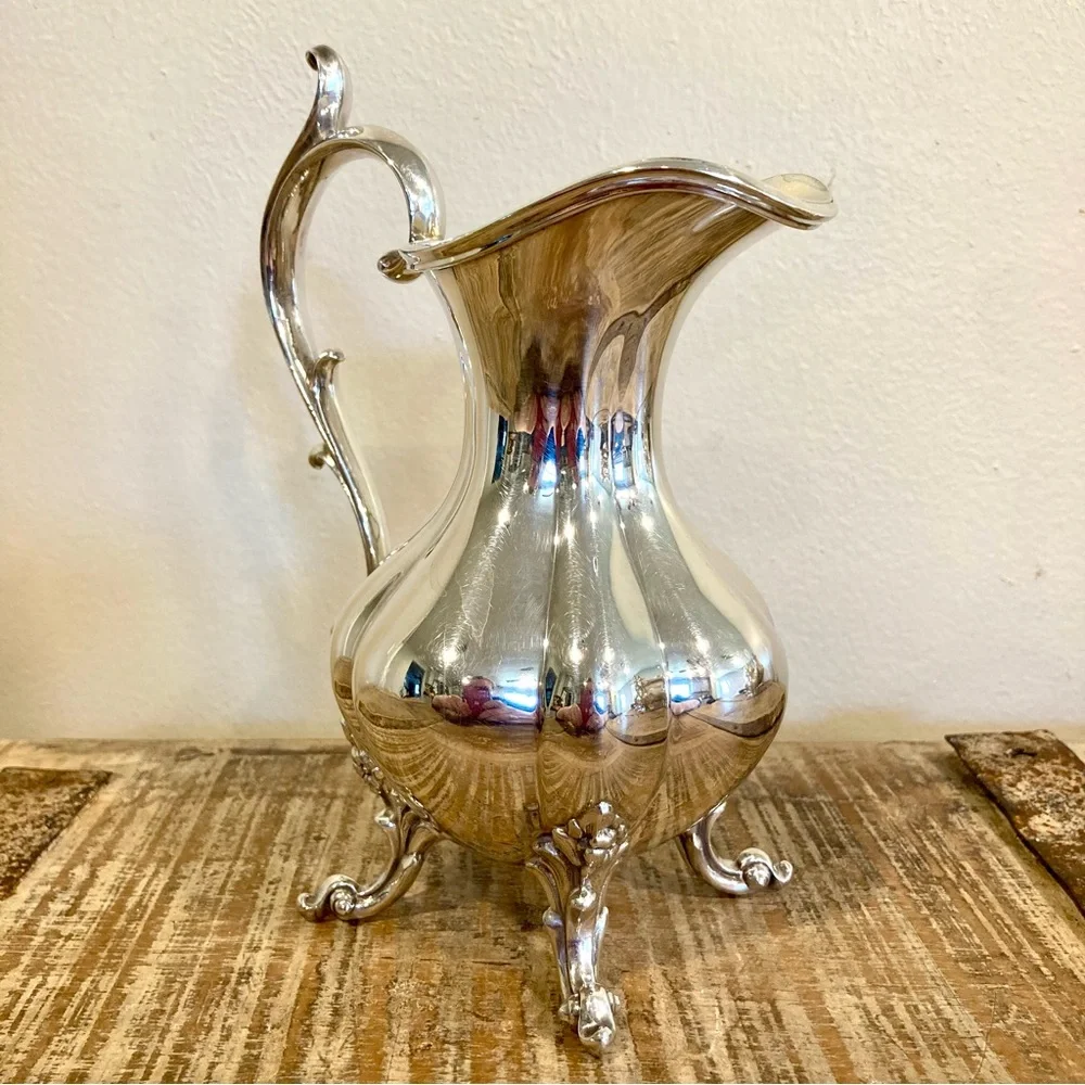 Silver Plated Creamer Reed & Barton Winthrop Pumpkin #1795 Cottagecore Kitchen - Picture 2 of 14
